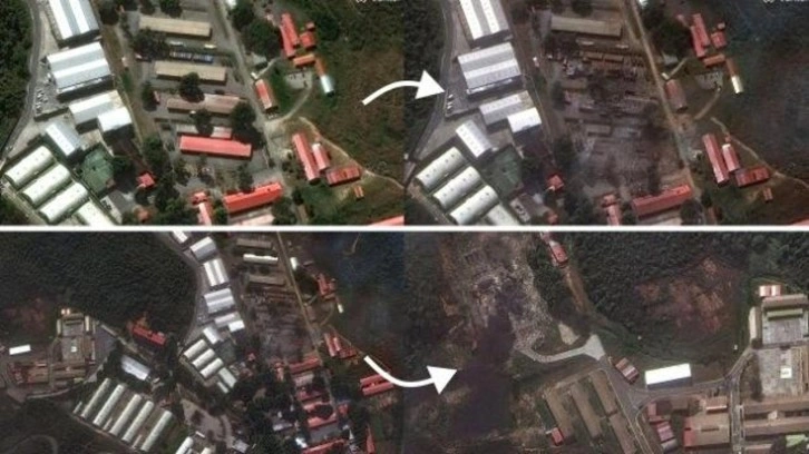 ABD'nin Maduro operasyonu uydu g&ouml;r&uuml;nt&uuml;lerine yansıdı! Vurulan noktalarda krater ayrıntısı