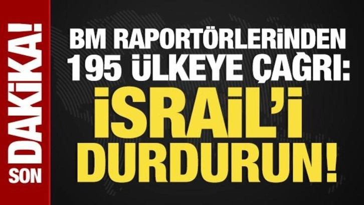 BM raportörlerinden 195 ülkeye çağrı: İsrail'i durdurun!