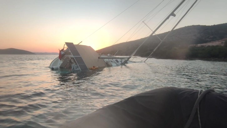 Bodrum’da yelkenli tekne karaya oturdu: 5 kişi kurtarıldı