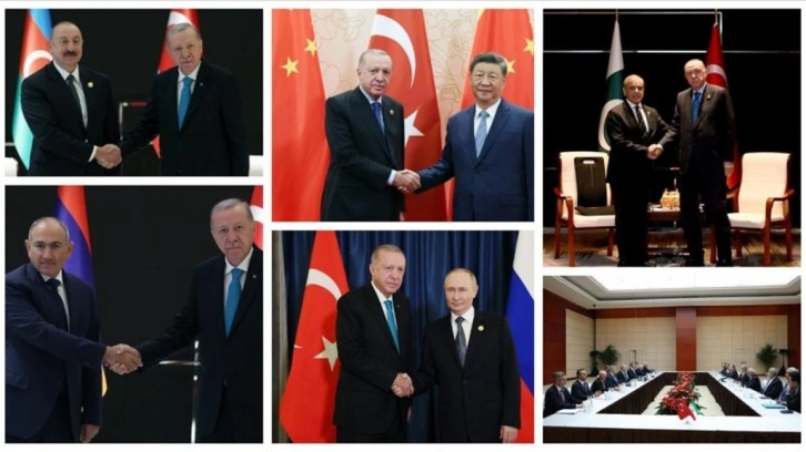 Çin'de diplomasi rüzgarı! Başkan Erdoğan'dan peş peşe görüşmeler