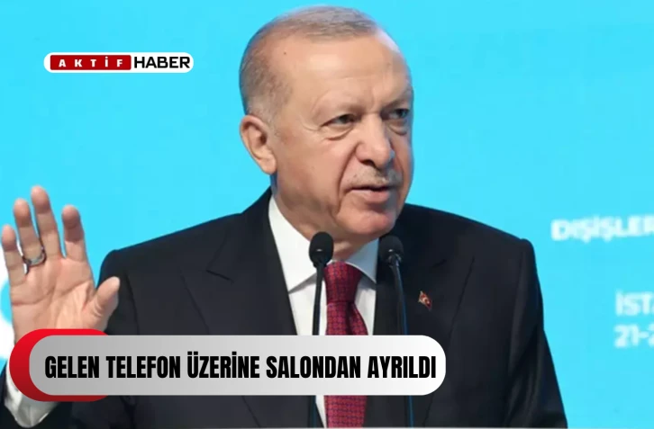 Cumhurbaşkanı Erdoğan, katıldığı programda gelen telefon sonrası salondan ayrıldı