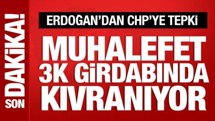 Cumhurbaşkanı Erdoğan: Muhalefet 3K girdabında kıvranıyor