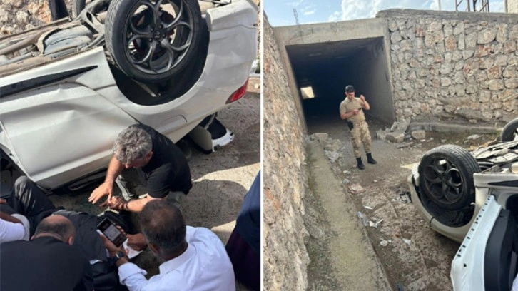 Diyarbakır'da bir otomobil köprüden uçtu: 3 yaralı