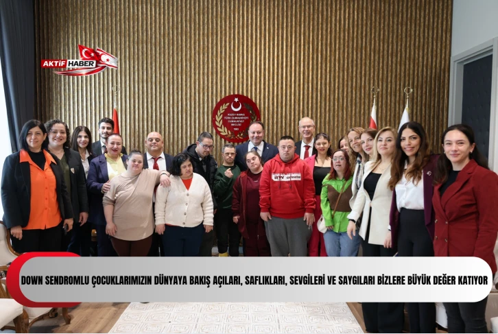  Down sendromlu gen&ccedil;ler Meclis Başkanı &Ouml;zt&uuml;rkler'i ziyaret etti
