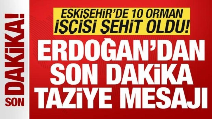 Eskişehir'de 10 orman işçisi şehit oldu: Cumhurbaşkanı Erdoğan'dan taziye mesajı