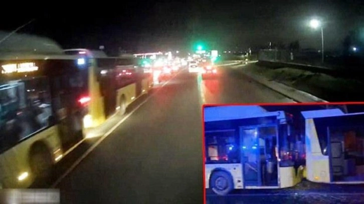 İstanbul'da zincirleme kaza! İETT otob&uuml;sleri birbirine girdi