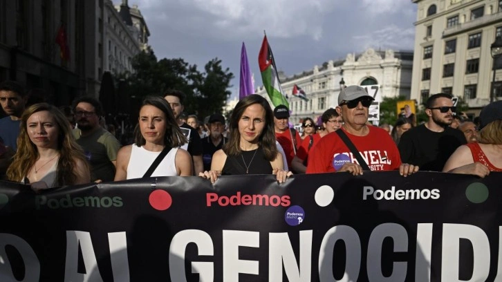 Madrid'de binlerce kişi Gazze soykırımını protesto etti