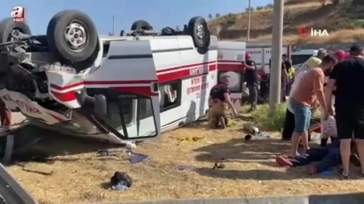 Manisa’da ambulansla otomobil çarpıştı: 1 ölü, 7 yaralı