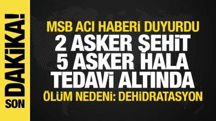 MSB açıkladı! 2 asker şehit oldu! Ölüm nedeni: Dehidratasyon