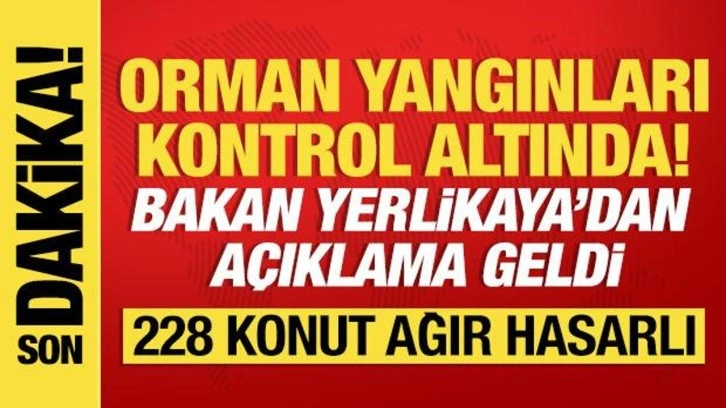 Orman yangınları kontrol altında: Bakan Yerlikaya'dan açıklama!