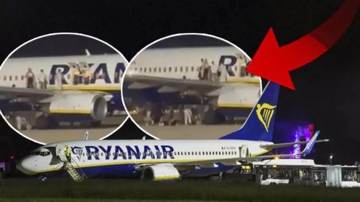 Ryanair uçağında panik: Yolcular kanattan atlayarak kaçtı