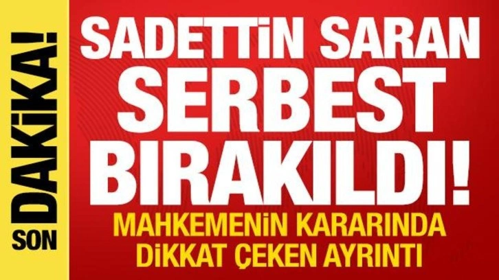Sadettin Saran serbest bırakıldı! Mahkeme kararında dikkat &ccedil;eken ayrıntı