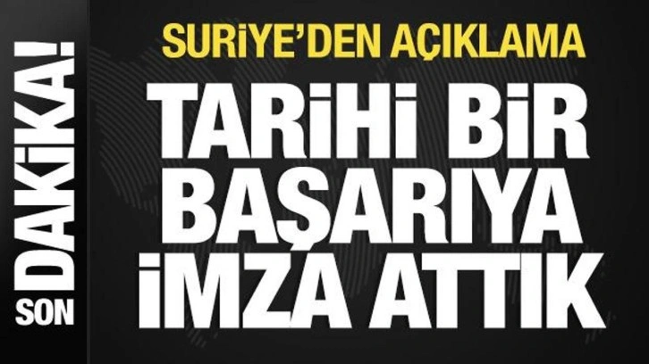 Suriye'den AB açıklaması: Tarihi bir başarı!