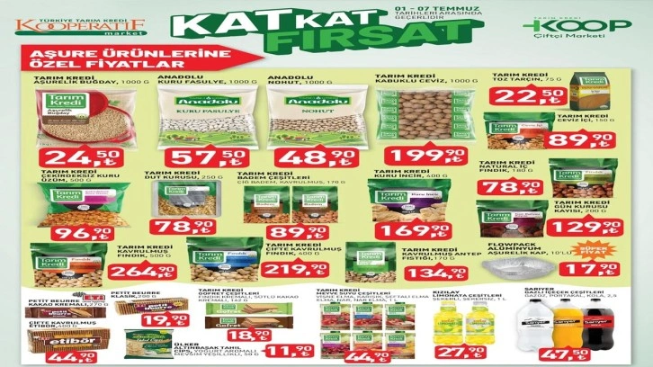Tarım Kredi Market 1-7 Temmuz aktüel ürünler kataloğu! Aşure yapmak isteyenlere...