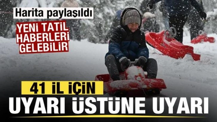 T&uuml;rkiye beyaza b&uuml;r&uuml;necek! Yeni harita paylaşıldı! 41 il i&ccedil;in son dakika kar uyarısı