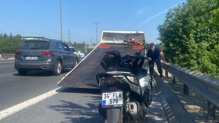 Ümraniye'de motosikletinin çarptığı belediye işçisi ağır yaralı