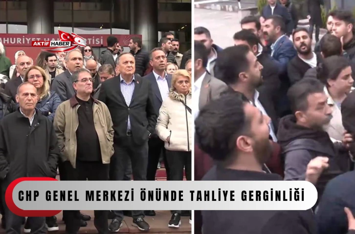 CHP'de tahliye gerginliği: Genel Merkez &ouml;n&uuml;nde arbede yaşandı