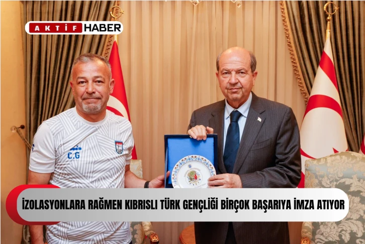 Cumhurbaşkanı Tatar Gençlik Gücü Spor Kulübü ve Türkiye Tavşanlı Erdem Spor Kulübü heyetini kabul etti