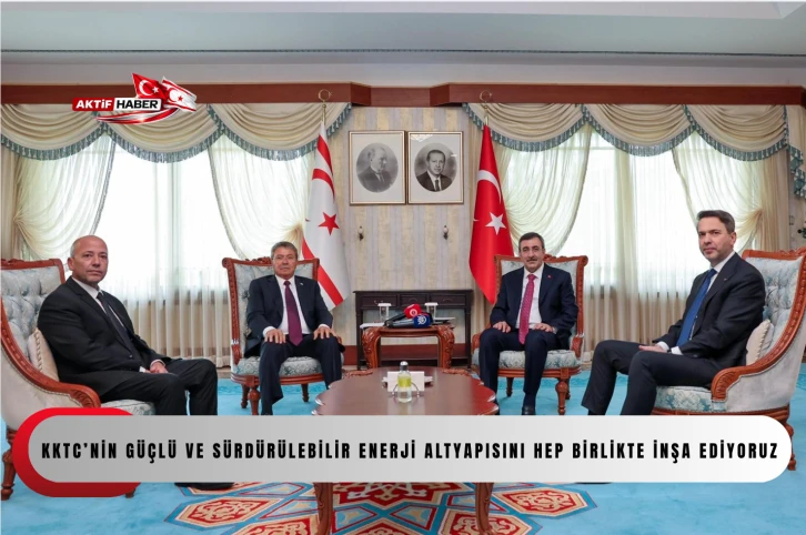 Cumhurbaşkanı Yardımcısı Yılmaz,KKTC Başbakanı Ünal Üstel ile bir araya geldi