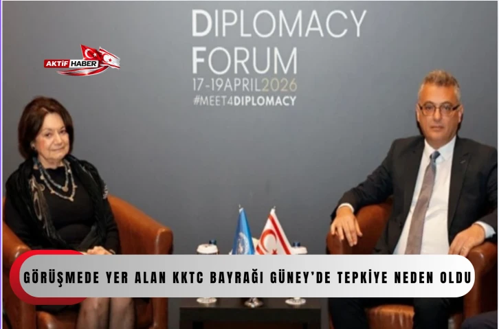 Erh&uuml;rman-Dicarlo g&ouml;r&uuml;şmesinde yer alan KKTC bayrağı Rum tarafının tepkisine neden oldu