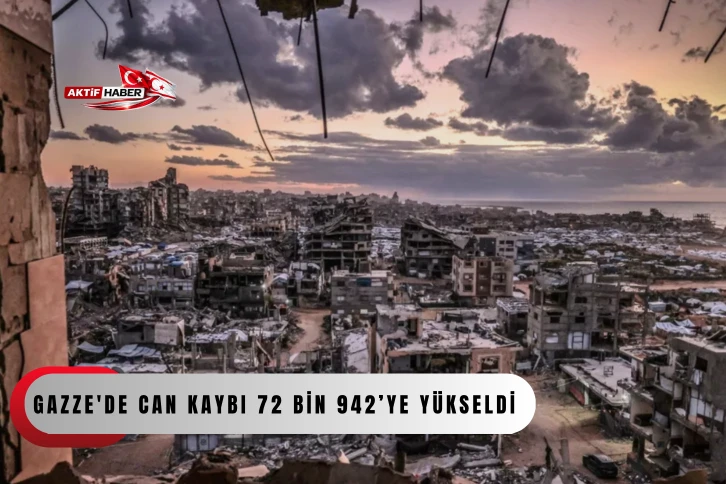 Gazze'de can kaybı 72 bin 942’ye yükseldi