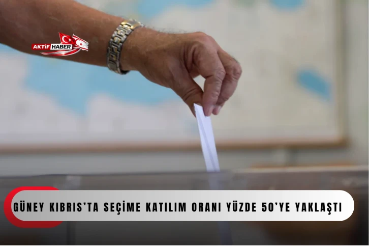  G&uuml;ney Kıbrıs&rsquo;ta se&ccedil;ime katılım oranı y&uuml;zde 50&rsquo;ye yaklaştı...