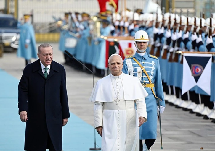 TC Cumhurbaşkanı Erdoğan, Vatikan Devlet Başkanı Papa 14. Leo'yu resmi törenle karşıladı