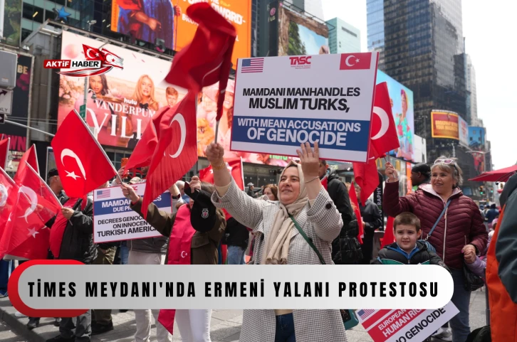 Times Meydanı'nda Ermeni yalanı protestosu