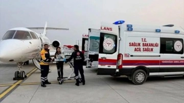 6 g&uuml;nl&uuml;k bebek ambulans u&ccedil;akla İstanbul'a sevk edildi