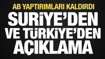 AB, Suriye'ye yaptırımları kaldırdı! Suriye ve Türkiye'den açıklama