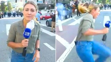 ABD polisinden plastik mermi! Yayın yapan muhabiri vurdu!
