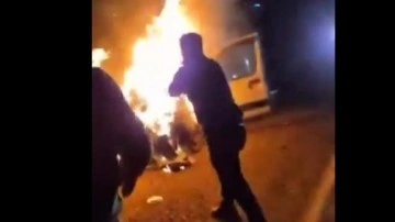 Alev alan araçtaki 5 kişiyi kurtardı! Bakandan tebrik mesajı