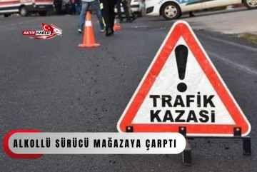  Alkoll&uuml; s&uuml;r&uuml;c&uuml; mağazaya &ccedil;arptı...