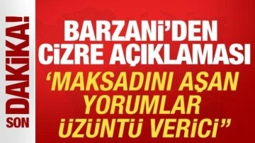 Barzani'den 'Cizre' açıklaması: Maksadını aşan arzu edilmeyen yorumlar atıldı