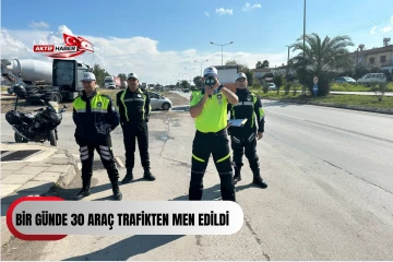 Bir g&uuml;nde 30 ara&ccedil; trafikten men edildi