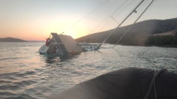 Bodrum’da yelkenli tekne karaya oturdu: 5 kişi kurtarıldı