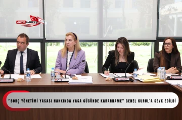  &ldquo;KKTC Kamu Finansmanı ve Bor&ccedil; Y&ouml;netimi Yasası Hakkında Yasa G&uuml;c&uuml;nde Kararname&rdquo; Genel Kurul&rsquo;a sevk edildi