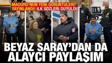Maduro'nun yeni g&ouml;r&uuml;nt&uuml;leri! İlk s&ouml;zleri duyuldu! Beyaz Saray'dan da alaycı paylaşım