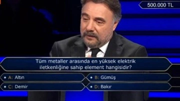 Milyoner'de 500 bin TL'lik soru dikkat çekti! İşte doğru cevabı