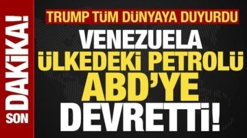 Son dakika: Trump t&uuml;m d&uuml;nyaya duyurdu! Venezuela &uuml;lkedeki petrol&uuml; ABD'ye devretti
