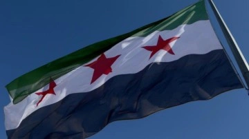 Suriye bayrağı 13 yıl sonra göndere çekildi
