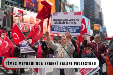 Times Meydanı'nda Ermeni yalanı protestosu