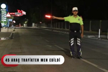  Trafik denetimlerinde 465 s&uuml;r&uuml;c&uuml; ceza aldı, 45 ara&ccedil; trafikten men edildi