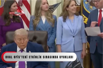Trump, Oval Ofis&rsquo;teki etkinlik sırasında uyukladı...