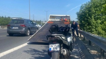 Ümraniye'de motosikletinin çarptığı belediye işçisi ağır yaralı