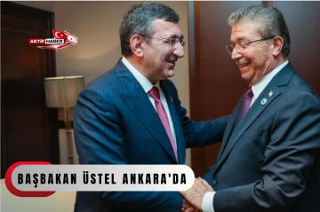 &Uuml;stel, Cumhurbaşkanı Yardımcısı Yılmaz ile bir araya geldi